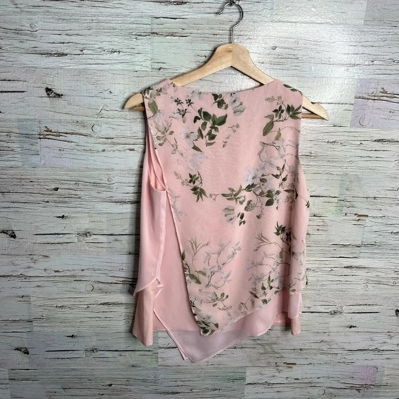 Calvin Klein  pink floral blouse top sleeveless size small - Picture 8 of 8